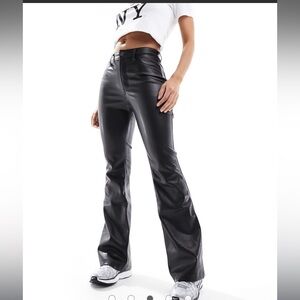 Hollister Brown Faux Leather Flare Pants